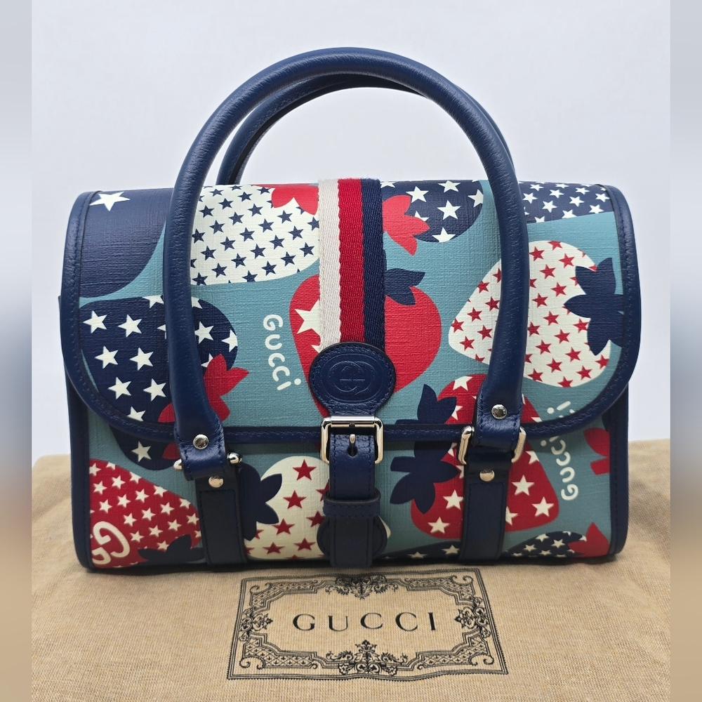 Gucci Kids Stawberry Stars Handle Bag
